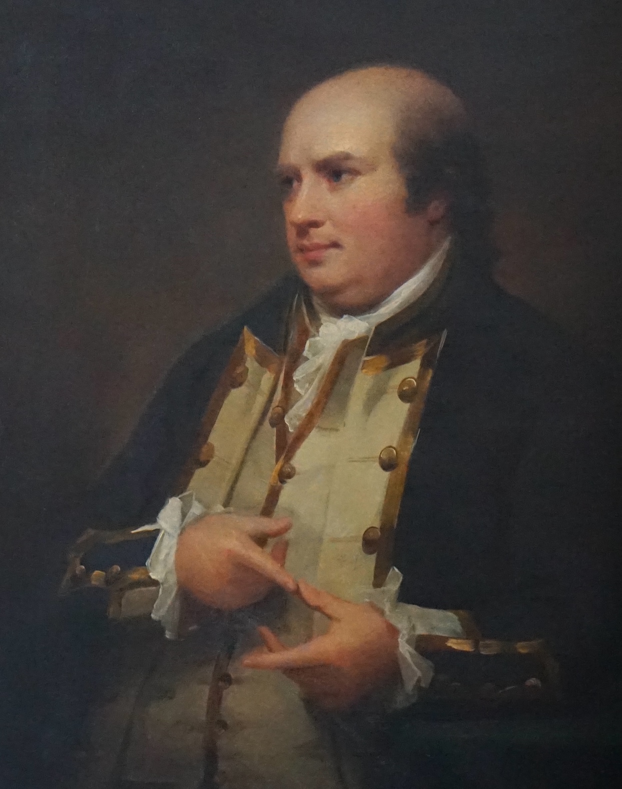Circle of Sir Henry Raeburn R.A. (Scottish, 1756-1823), Half length portrait of a naval officer, oil on canvas, 89 x 70cm